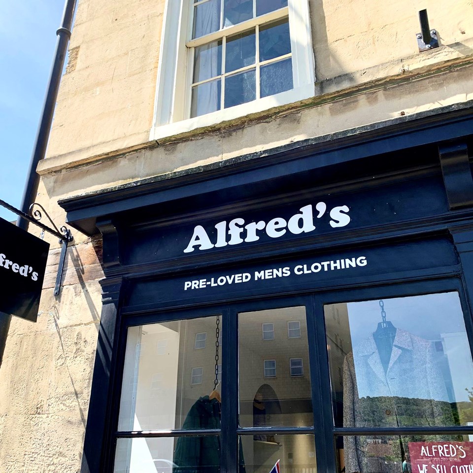Alfreds Exterior White Cut Vinyl Fascia Signage (Signs Express Bath)