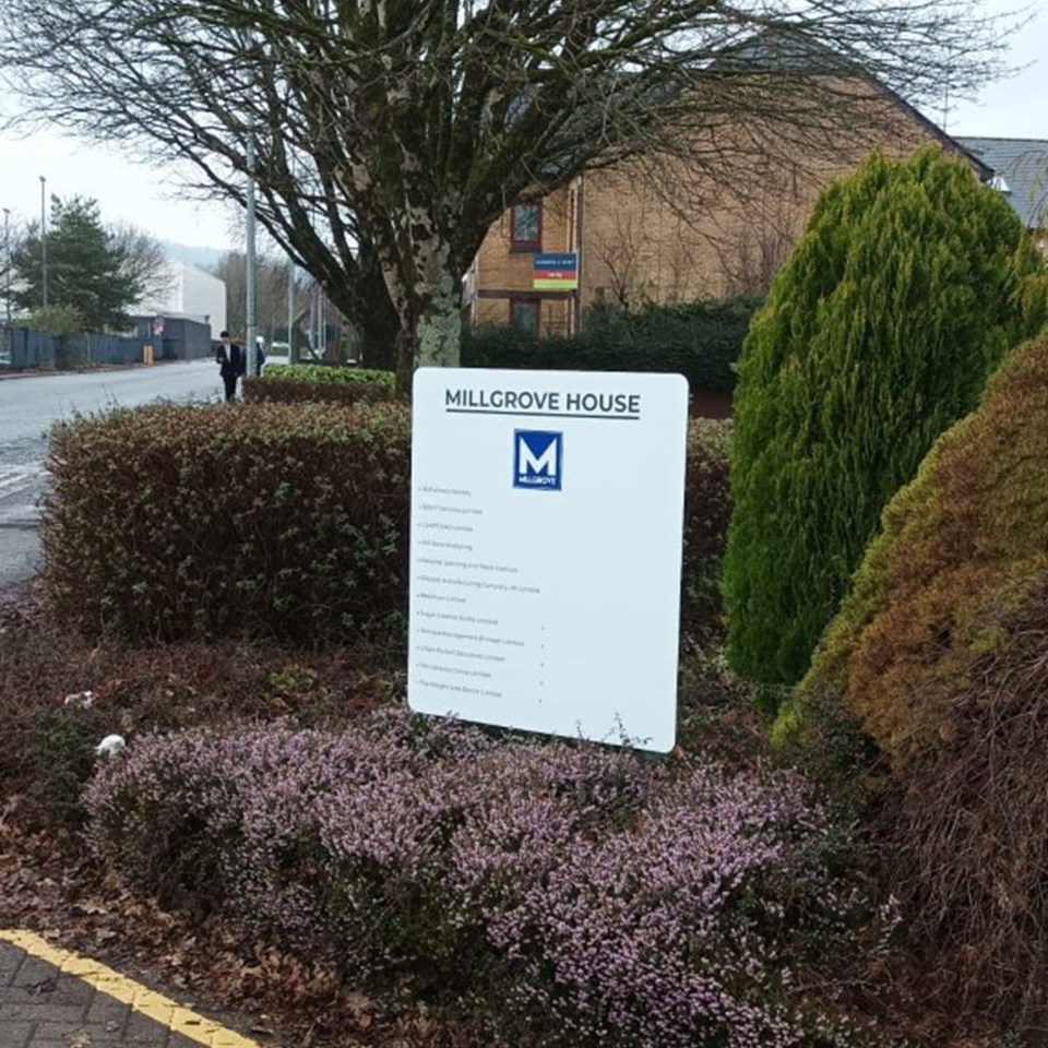 Mvj Capital Cardiff X Millgrove House Signs Express Cardiff Entrance Sign