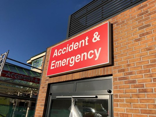 Accident And Emergency Sign Tray Macclesfield