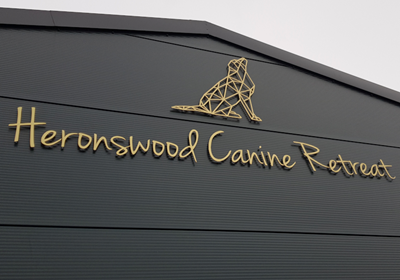 A and T Trained dogs - Exterior acrylic lettering on stand off fixings
