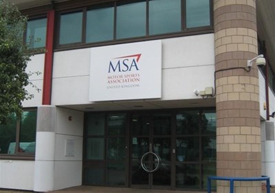Aluminium Tray Sign For Msa Motor Sports Association Slough