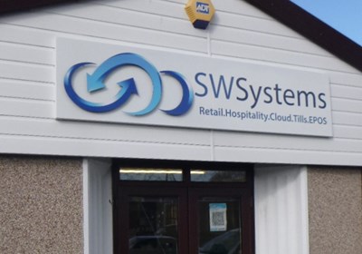 Outdoor Business Signs Fascia Signs Aluminium Tray With Stand Off Logo In 5mm Acrylic For South West Systems, Exeter