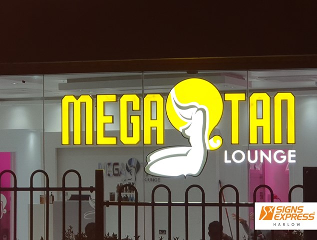 Mega Tan Lounge Loughton Illuminated Fascia By Signs Express Harlow & Enfield