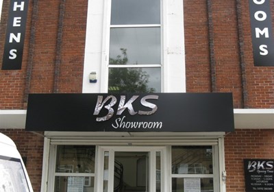 Bks Black Tray Sign Finished With Full Colour Vinyl Swansea