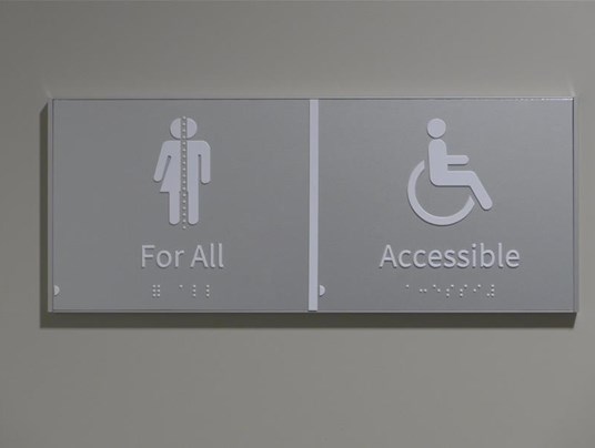 Tactile Braille Restroom Toliet Signage For Queen Mary University Preston