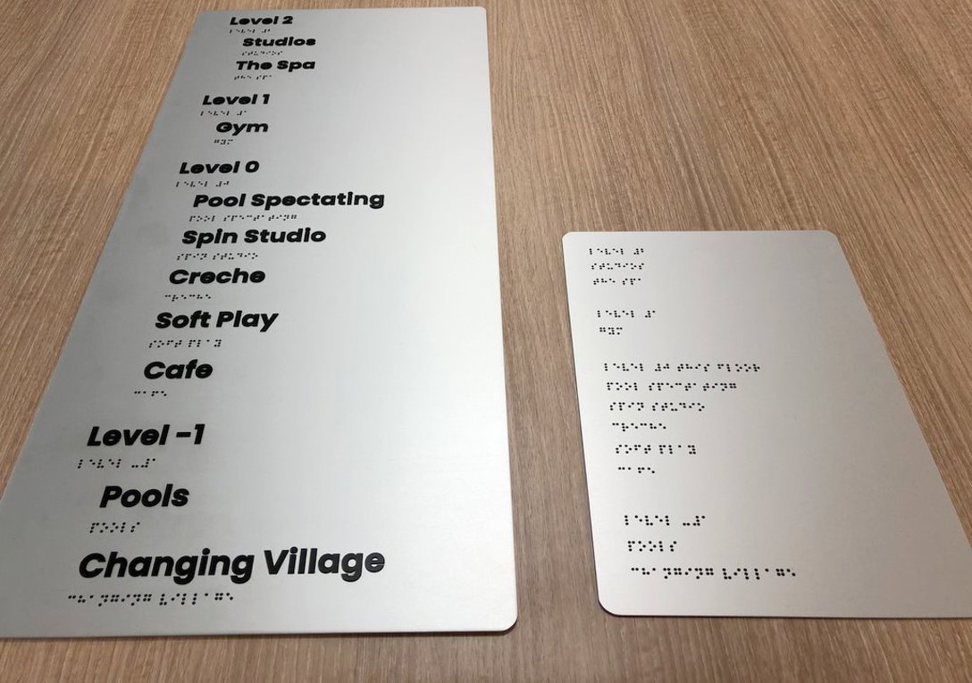 Printed Alumimium Lift Directory Signs With Braille & Tactile