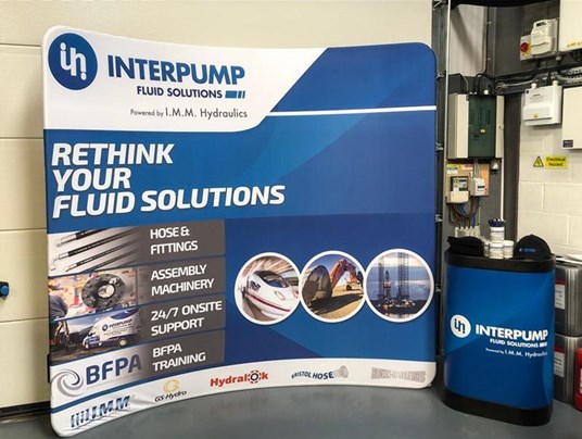 Curved Fabric Exhibition Display Made For Interpump In Bristol Big