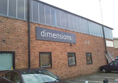 Dimensions ACM Tray Sign Derby