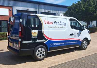 Vitas Vending Renault Trafic graphics by Signs Express Peterborough
