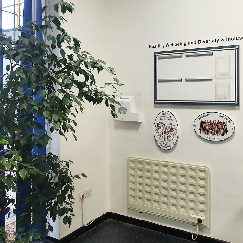  Welfare area office wall signage at Perkins Engines Company Ltd