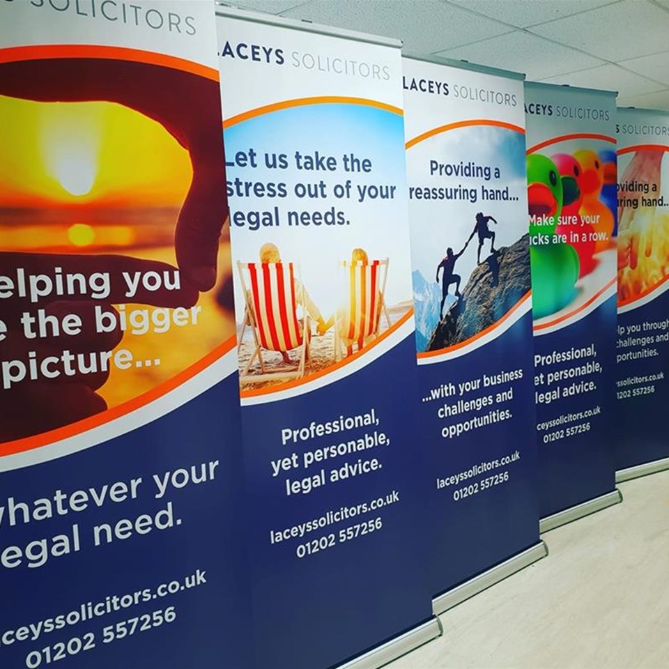 Laceys Solicitors Bournemouth Roller Banners