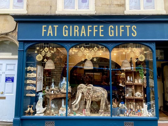 Fat Giraffe Gifts Festive Window Displays (Signs Express Bath)