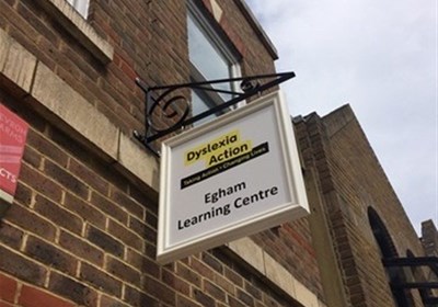 Dyslexia Action Hanging Sign With Bracket Twickenham