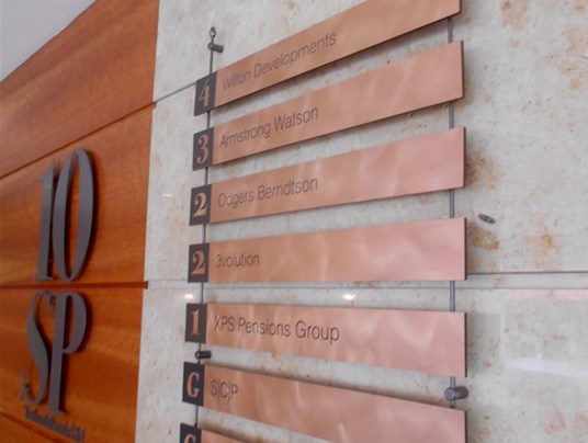 Custom Copper Wayfinding Sign By Signs Express Leeds