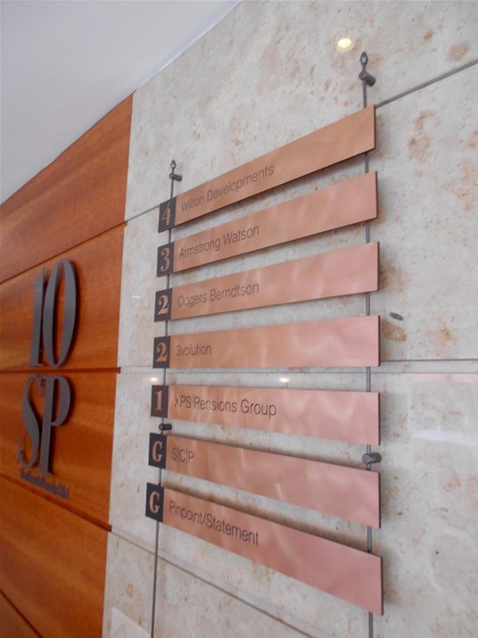 Custom Copper Wayfinding Sign By Signs Express Leeds