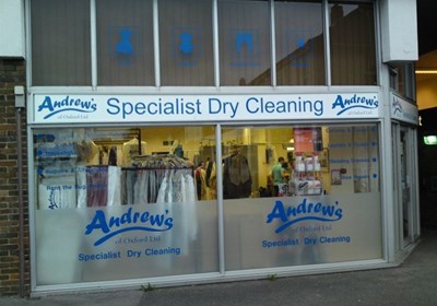 Andrews Dry Cleaning Vinyl Text Applied To Fascia Oxford