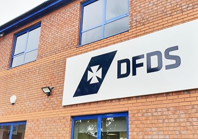 Aluminium sign tray for DFDS 