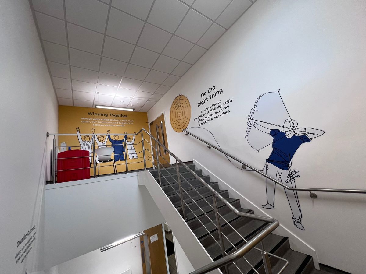 Upfitting Wall Graphics TBS Engineering – Bespoke Wall Graphics Transformation