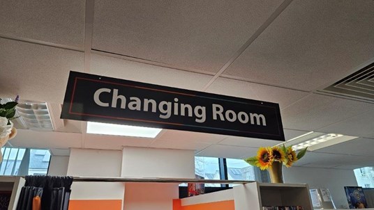 Changing Room Hanging Sign