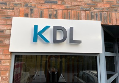 Powder coated Tray with built up letters for KDL