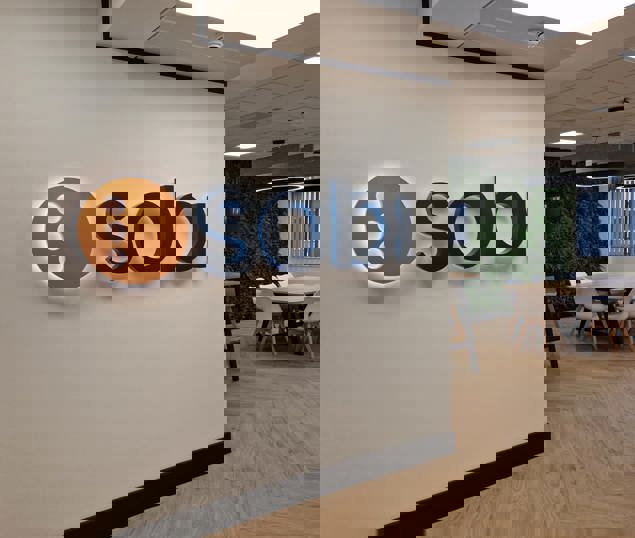 Back Lit Logo Sign For Sobi Offices