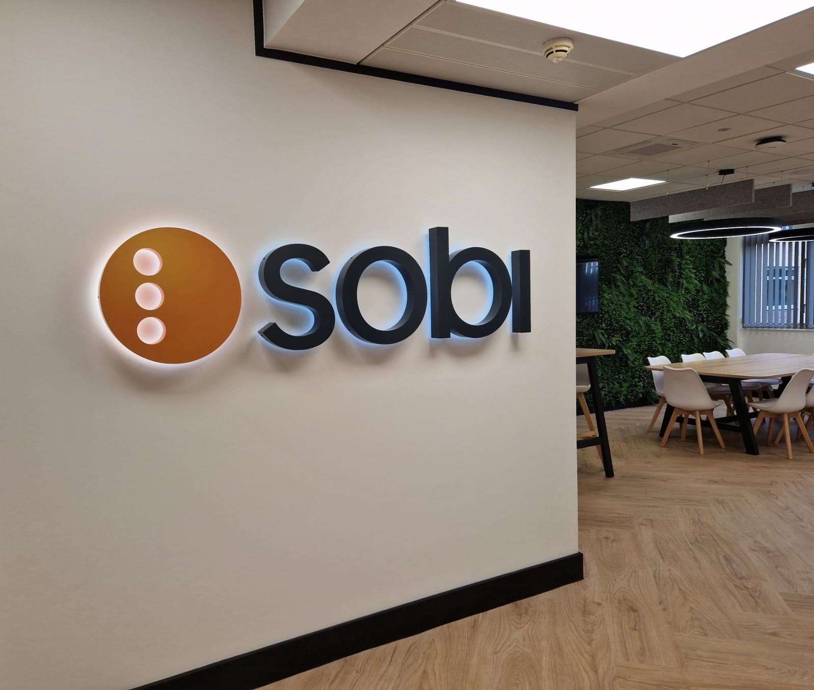 Back Lit Logo Sign For Sobi Offices