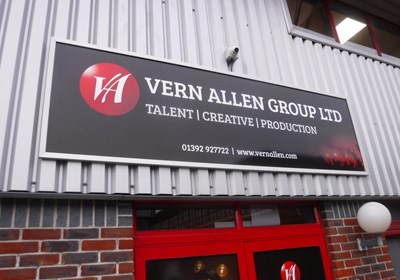 Outdoor Business Signs Fascia Signs Framed Acrylic Panel for Vern Allen Group, Exeter
