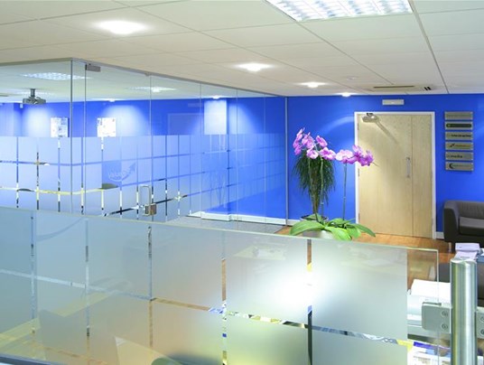 Office Window Graphics Frosted Privacy Glass Covering Swindon
