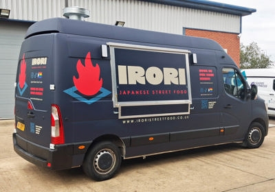 Irori Japanese Street Food wrapped van  in matt digital vinyl 