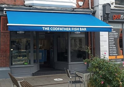 The Codfather (Abergavenny) Signs Express Cardiff Folding Arm Awning 2