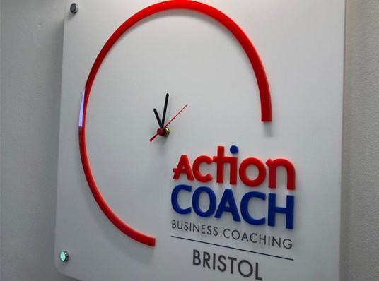 Action Coach Bristol Custom Clock Sign