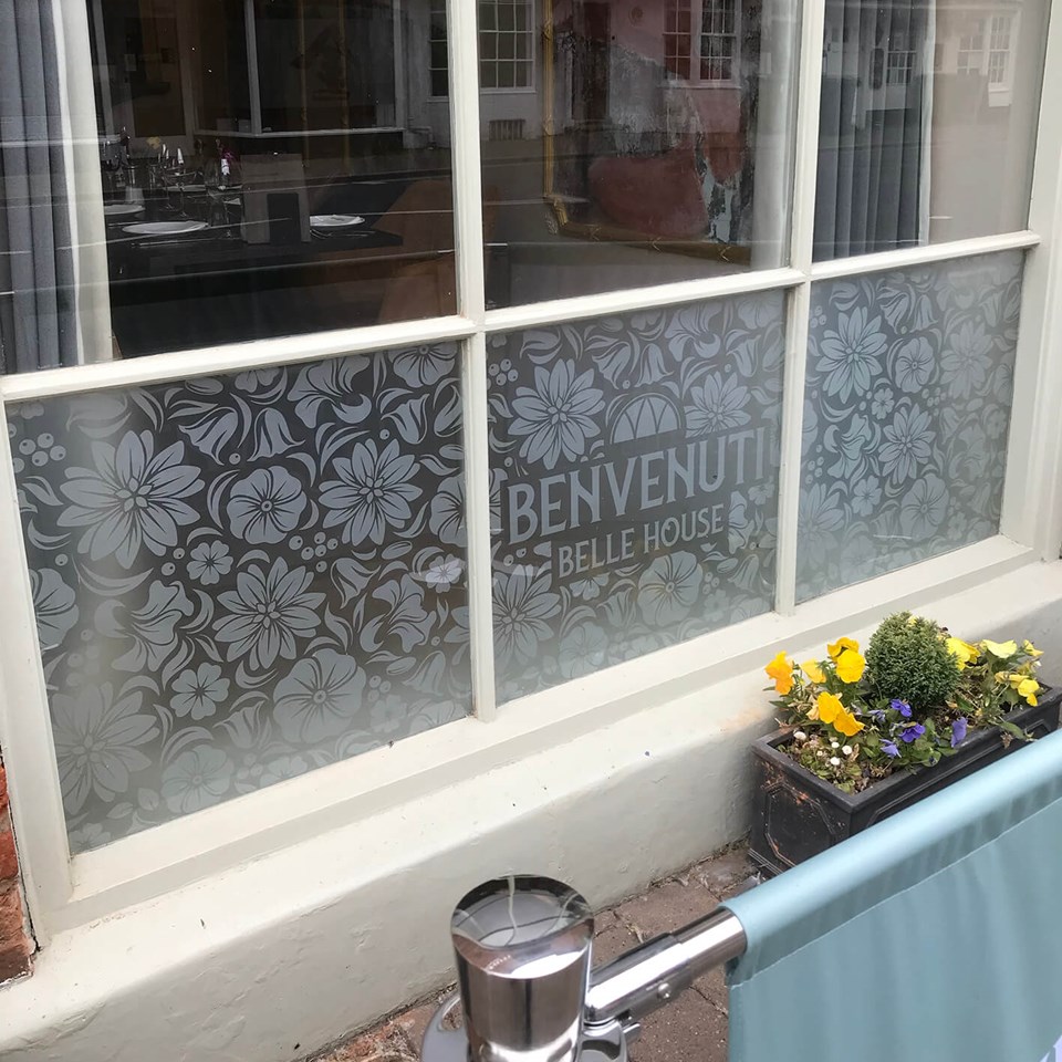 Benvenuti Frosted Window Manifestations By Signs Express Worcester