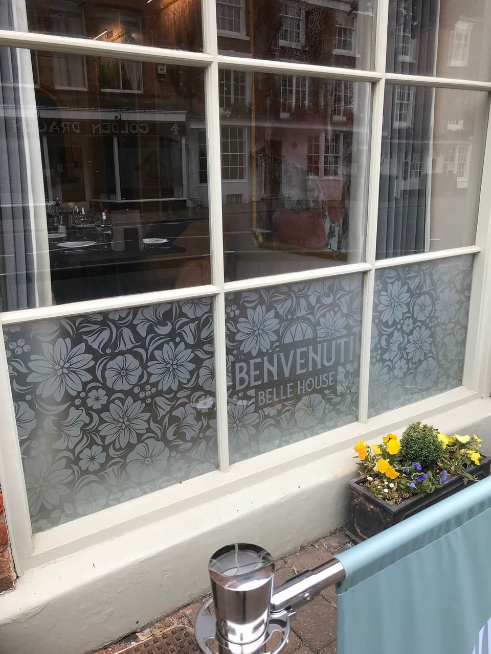 Benvenuti Frosted Window Manifestations By Signs Express Worcester
