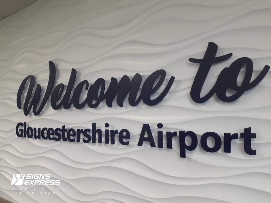 Flat Cut Acrylic Lettering For Gloucestershire Airport