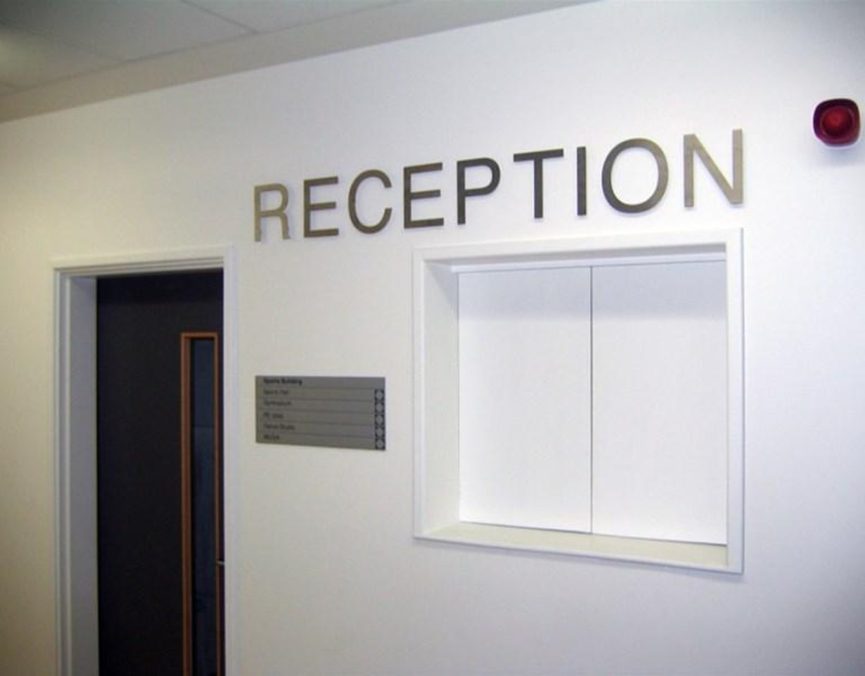 Flat Cut Stainless Steel Text Interior School Sign In Birmingham
