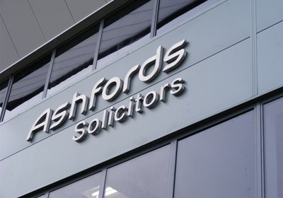 Ashfords Solicitors Exterior Sign With Stainless Steel Taunton