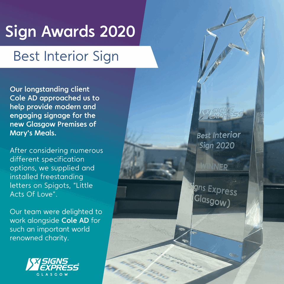Best Interior Sign 2020 For Marys Meals By Signs Express Glasgow