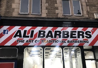 Ali Barbers Lancaster Shop Sign