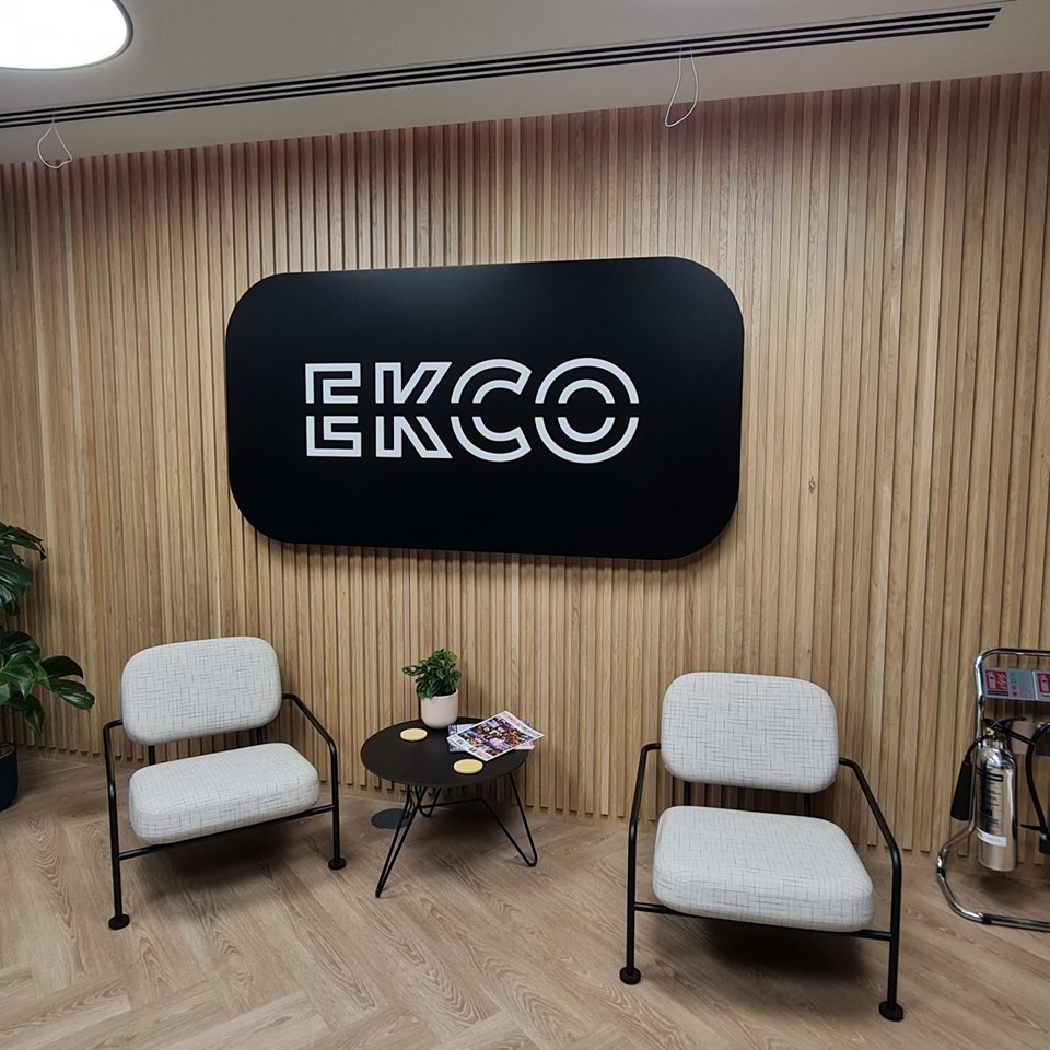 Illuminated Reception Sign For London Offices Of EKCO Cloud By Signs Express Harlow & Enfield