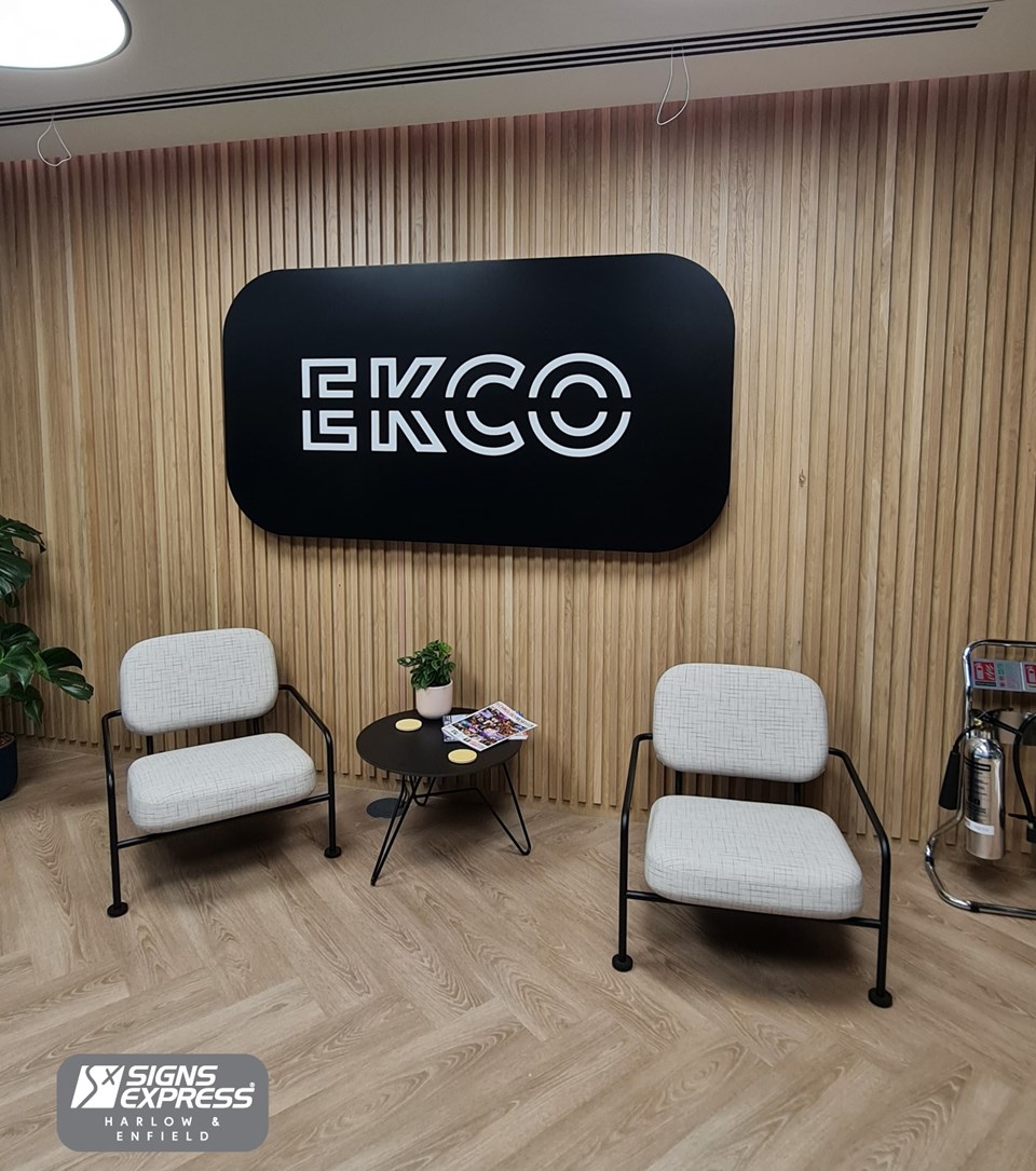 Illuminated Reception Sign For London Offices Of EKCO Cloud By Signs Express Harlow & Enfield