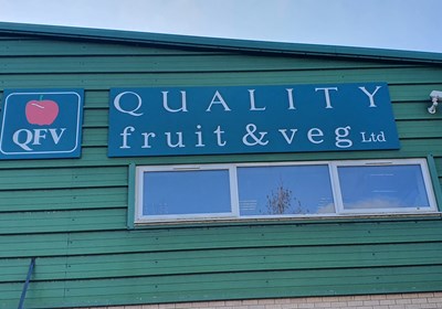 Fascia sign for quality Fruit & Veg Peterborough
