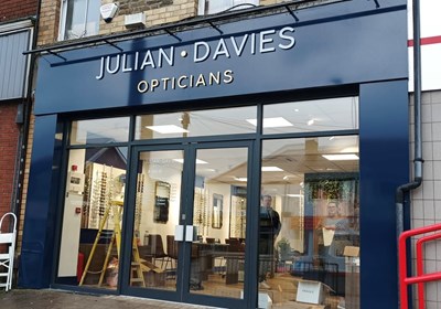 Fascia Julian Davies Opticians Cardiff