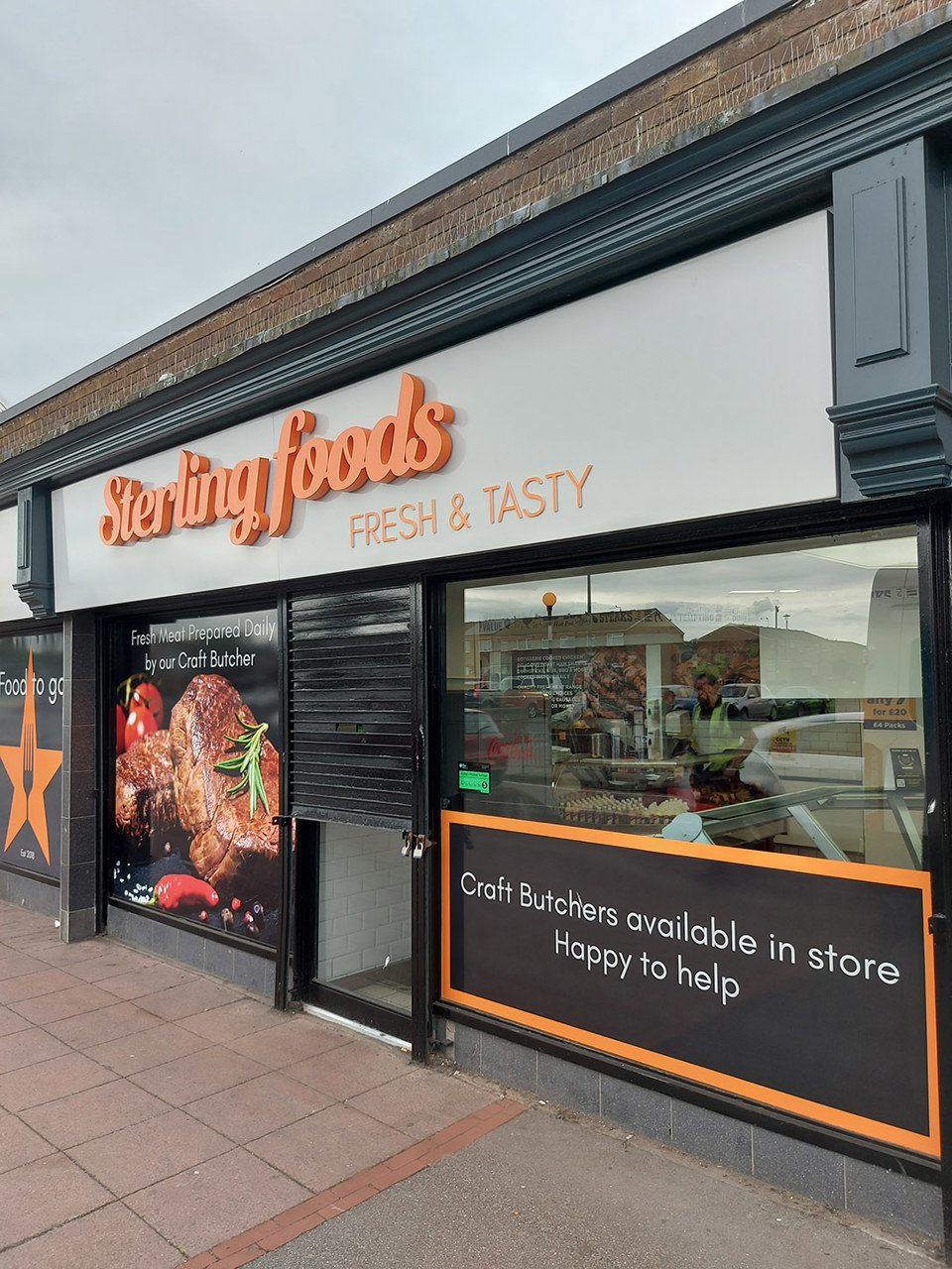 Sterling Foods LED Built Up Letters With Printed Window Graphics