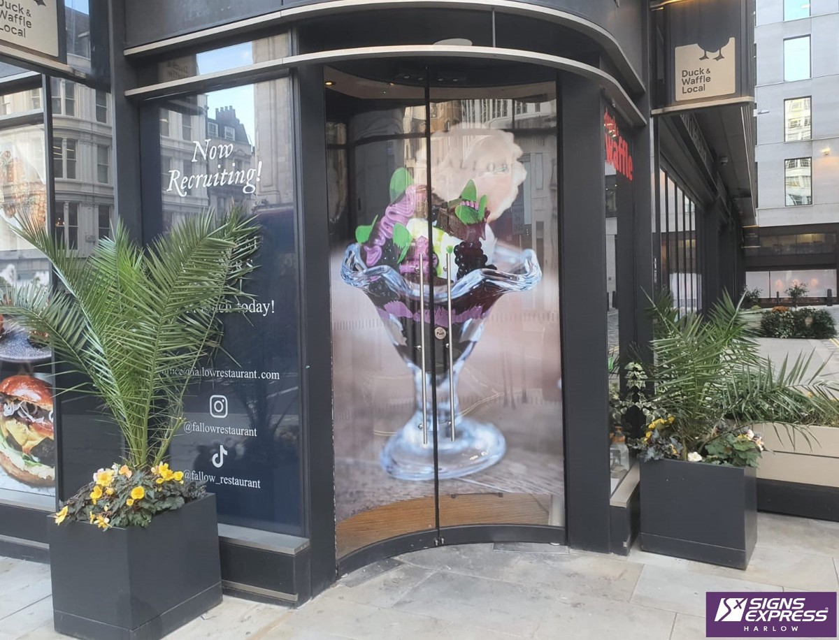 Full Colour Restaurant Window Graphics By Signs Express Harlow