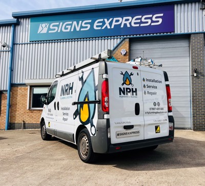 Van Partial Livery - NRH Plumbing - Signs Express Bedford