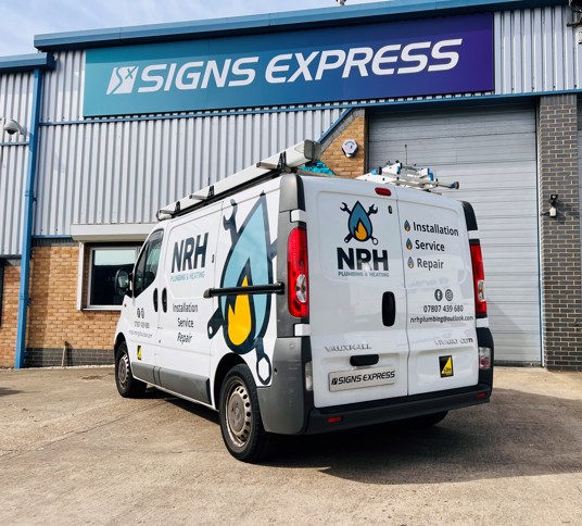 Van Partial Livery - NRH Plumbing - Signs Express Bedford