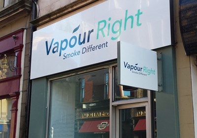 Shop Front & Projecting Sign Vapour Falkirk