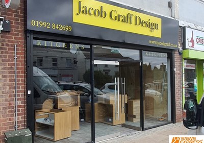 Shop Sign For Jacob Graff Design In Cheshunt By Signs Express Harlow