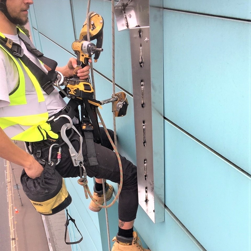 Installation Of Built Up Aluminium Letters The 100 Apartments Signs Express Leicester