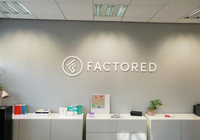 Office branding - Acrylic logo and text on an office wall